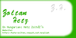 zoltan hetz business card